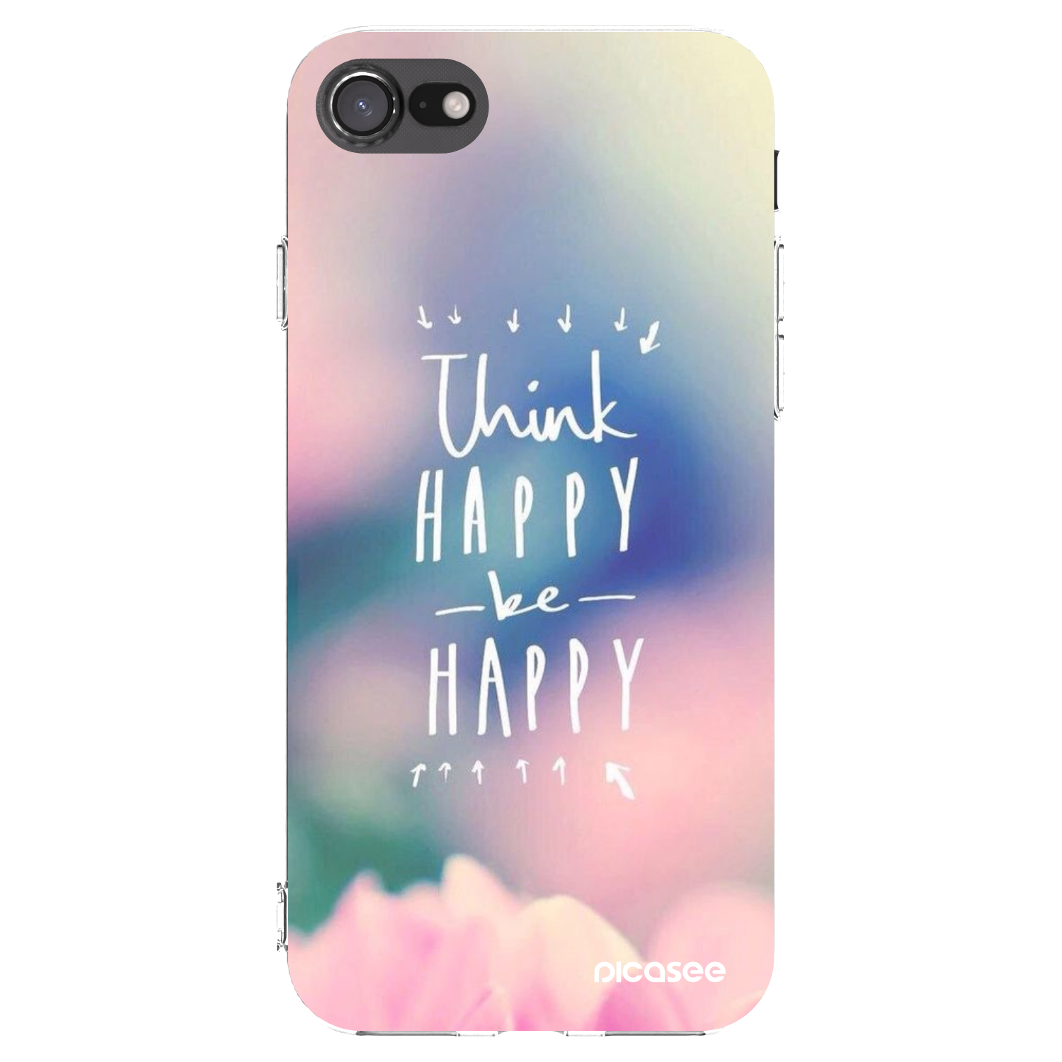 Picasee Apple iPhone 8 Hülle - Transparentes Silikon - Denke positiv!