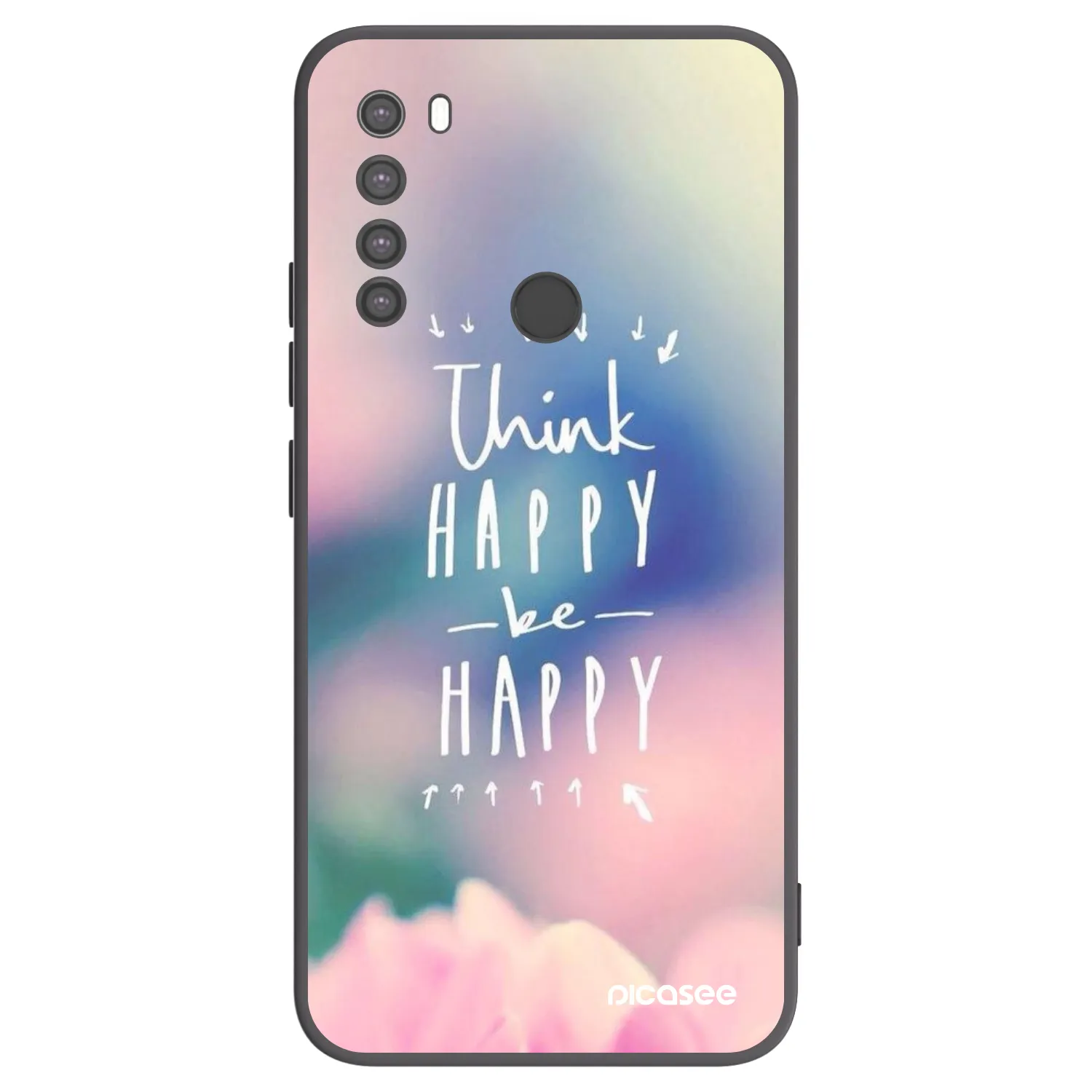 Picasee Xiaomi Redmi Note 8 Hülle - Schwarzes Silikon - Denke positiv!