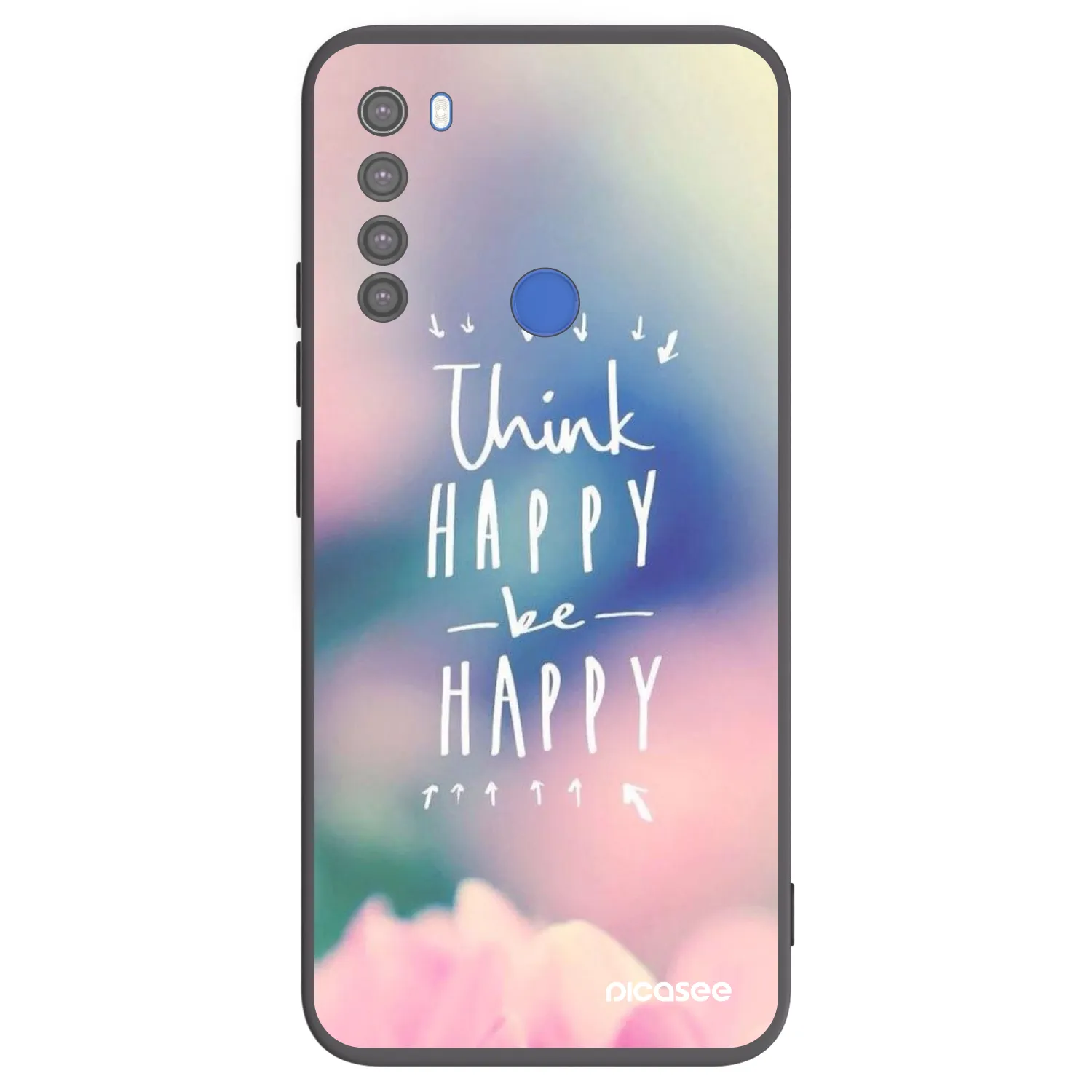 Picasee Xiaomi Redmi Note 8T Hülle - Schwarzes Silikon - Denke positiv!