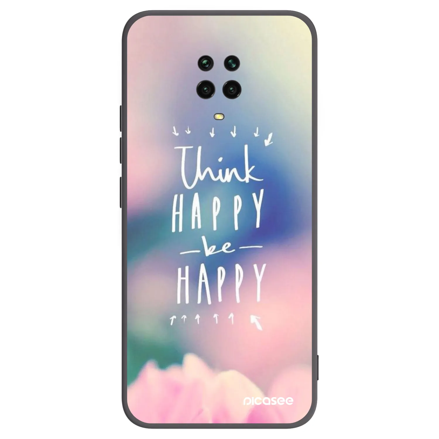 Picasee Xiaomi Redmi Note 9S Hülle - Schwarzes Silikon - Denke positiv!