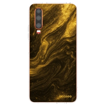 Picasee Huawei P30 Hülle - Transparentes Silikon - Black