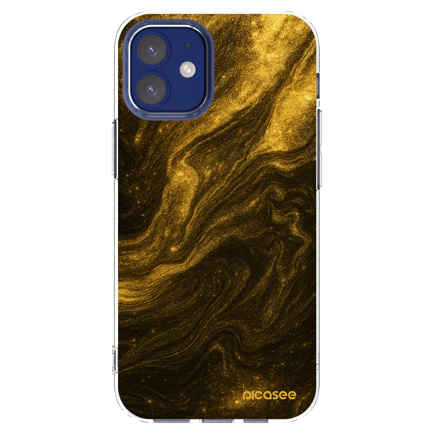 Picasee Apple iPhone 12 mini Hülle - Transparentes Silikon - Black