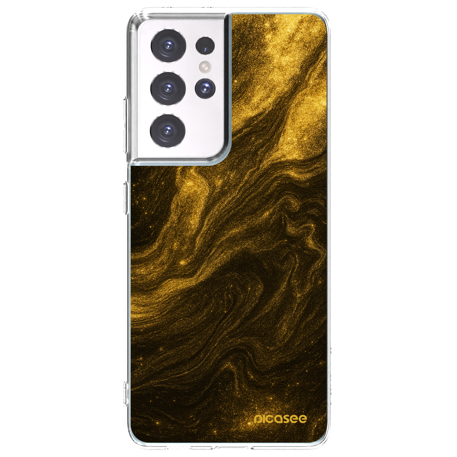 Picasee Samsung Galaxy S21 Ultra 5G G998B Hülle - Transparentes Silikon - Black