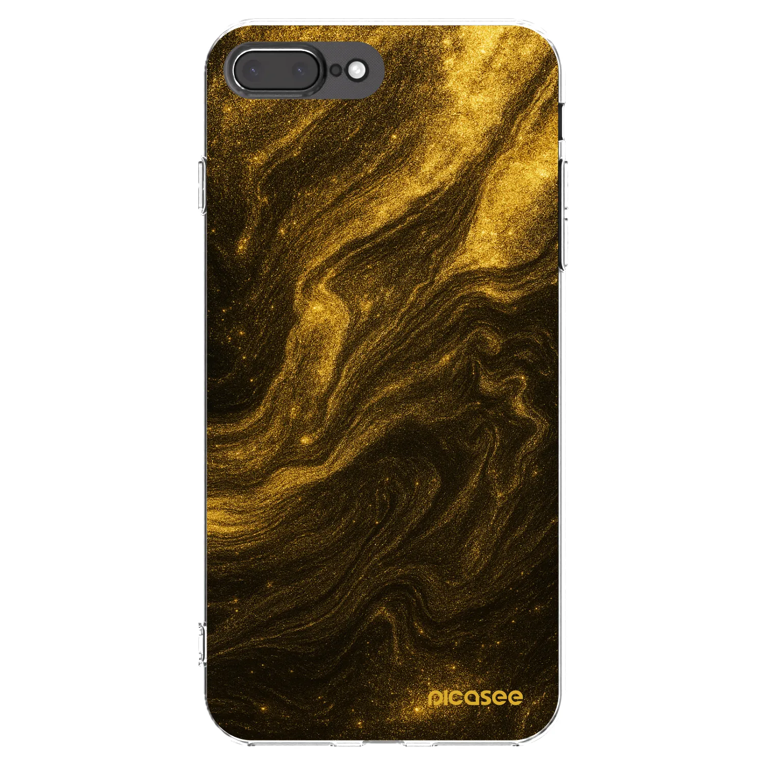 Picasee Apple iPhone 8 Plus Hülle - Transparentes Silikon - Black
