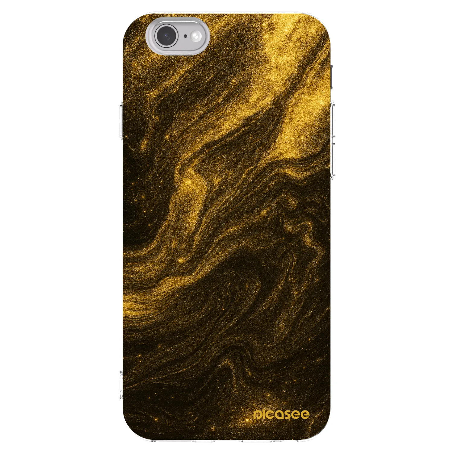 Picasee Apple iPhone 6/6S Hülle - Transparentes Silikon - Black