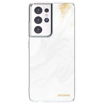 Picasee Samsung Galaxy S21 Ultra 5G G998B Hülle - Transparentes Silikon - White