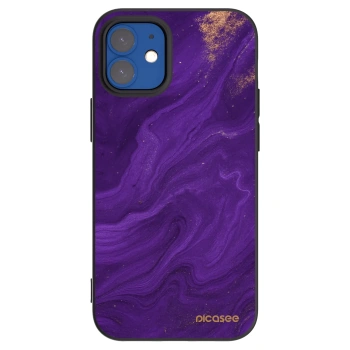 Picasee Apple iPhone 12 mini Hülle - Schwarzes Silikon - Purple