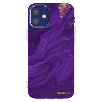 Picasee Apple iPhone 12 mini Hülle - Transparentes Silikon - Purple