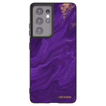 Picasee Samsung Galaxy S21 Ultra 5G G998B Hülle - Schwarzes Silikon - Purple