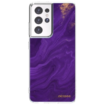 Picasee Samsung Galaxy S21 Ultra 5G G998B Hülle - Transparentes Silikon - Purple