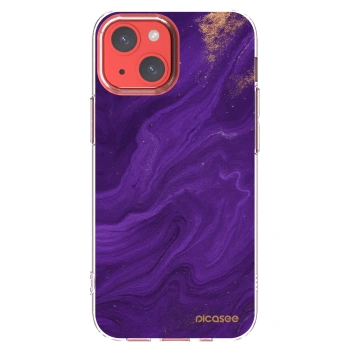 Picasee Apple iPhone 13 mini Hülle - Transparentes Silikon - Purple