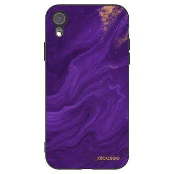 Picasee Apple iPhone XR Hülle - Schwarzes Silikon - Purple