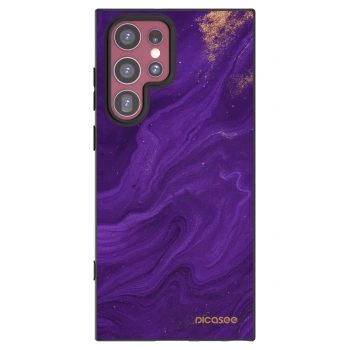 Picasee Samsung Galaxy S22 Ultra 5G Hülle - Schwarzes Silikon - Purple