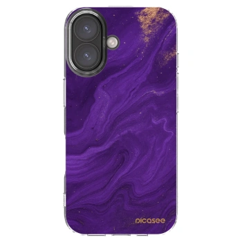 Picasee Apple iPhone 16 Hülle - Transparentes Silikon - Purple