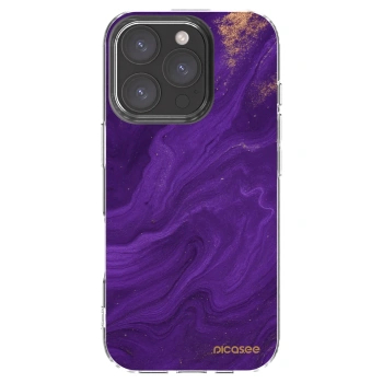 Picasee Apple iPhone 16 Pro Hülle - Transparentes Silikon - Purple