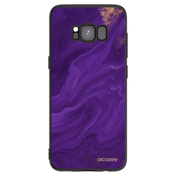 Picasee Samsung Galaxy S8 G950F Hülle - Schwarzes Silikon - Purple