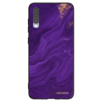 Picasee Samsung Galaxy A70 A705F Hülle - Schwarzes Silikon - Purple