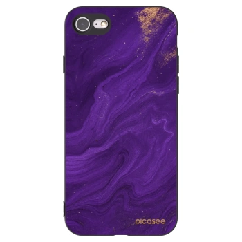 Picasee Apple iPhone SE 2020 Hülle - Schwarzes Silikon - Purple