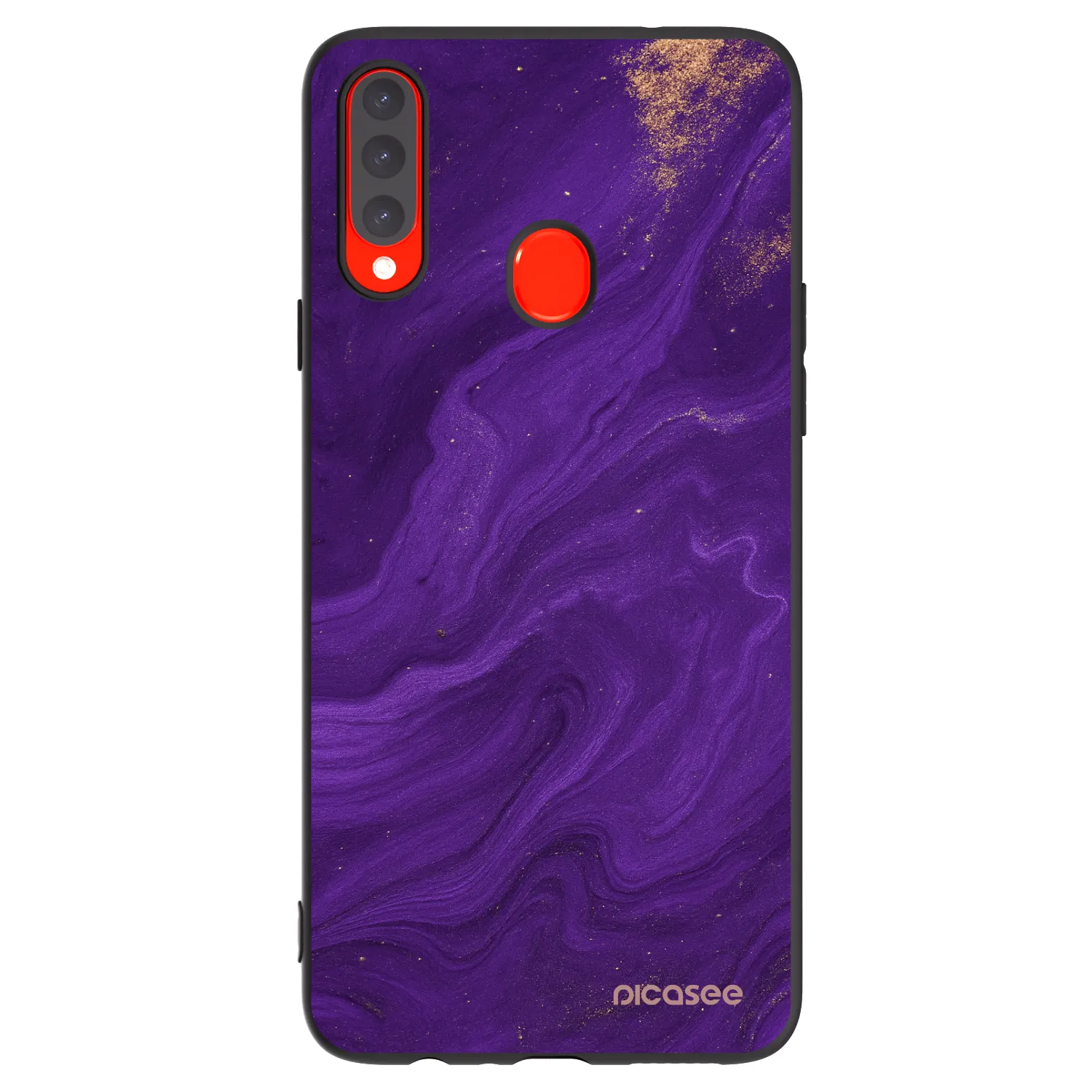 Picasee Samsung Galaxy A20s Hülle - Schwarzes Silikon - Purple