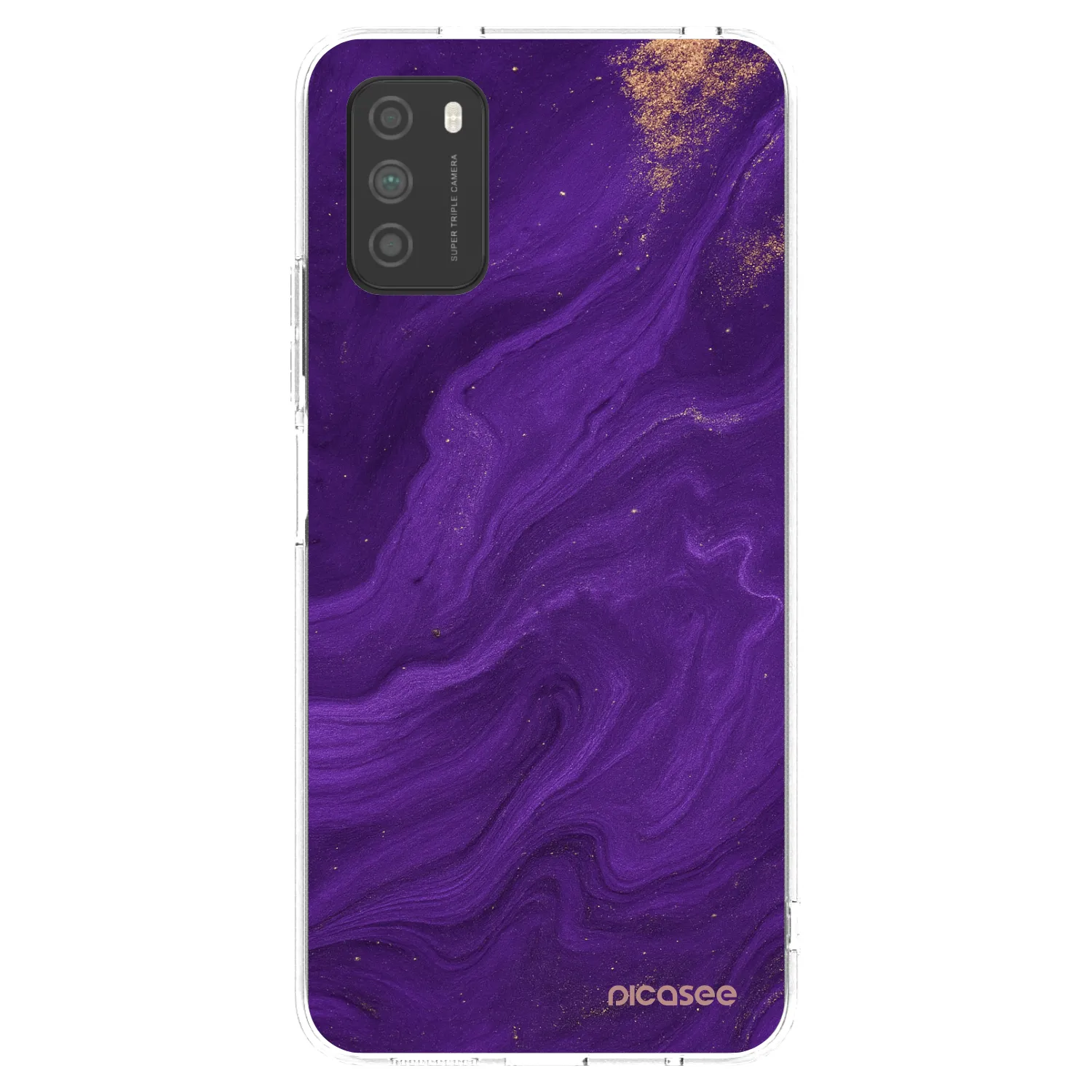 Picasee Xiaomi Poco M3 Hülle - Transparentes Silikon - Purple