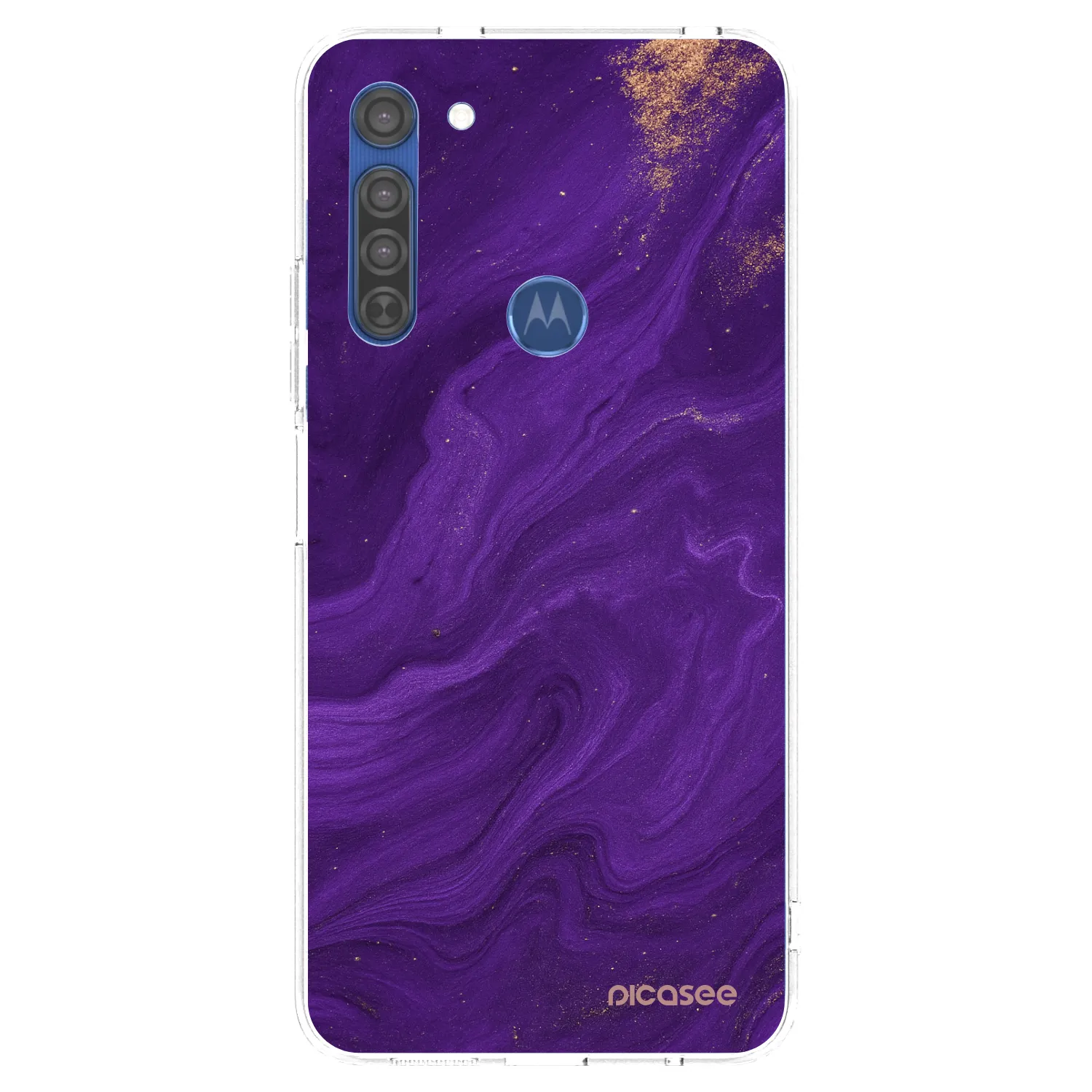 Picasee Motorola Moto G8 Hülle - Transparentes Silikon - Purple
