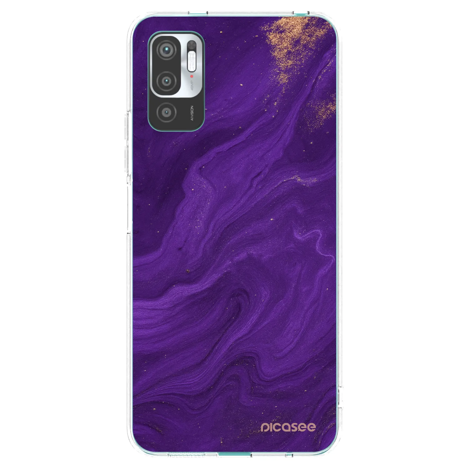 Picasee Xiaomi Redmi Note 10 5G Hülle - Transparentes Silikon - Purple