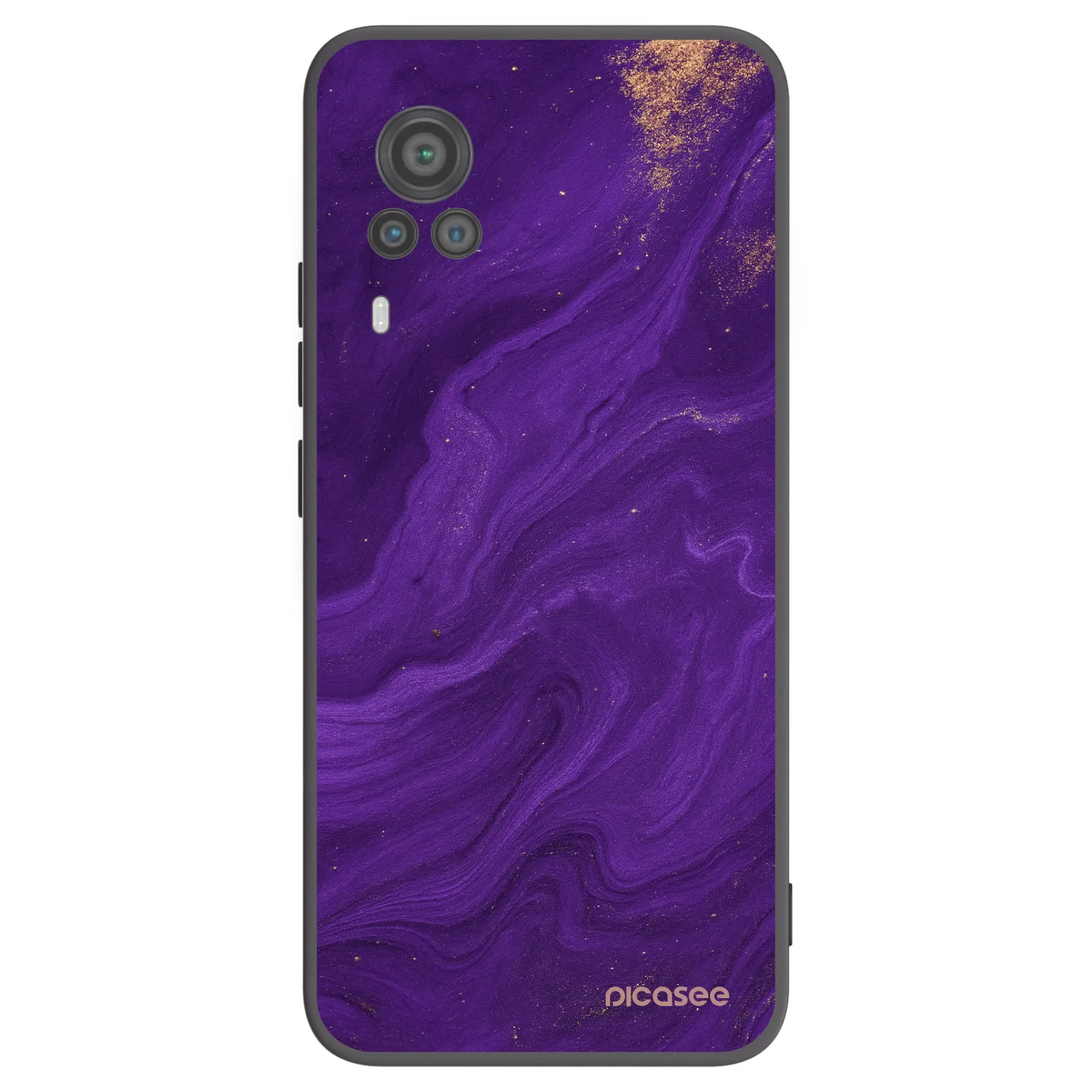 Picasee Vivo X60 Pro 5G Hülle - Schwarzes Silikon - Purple