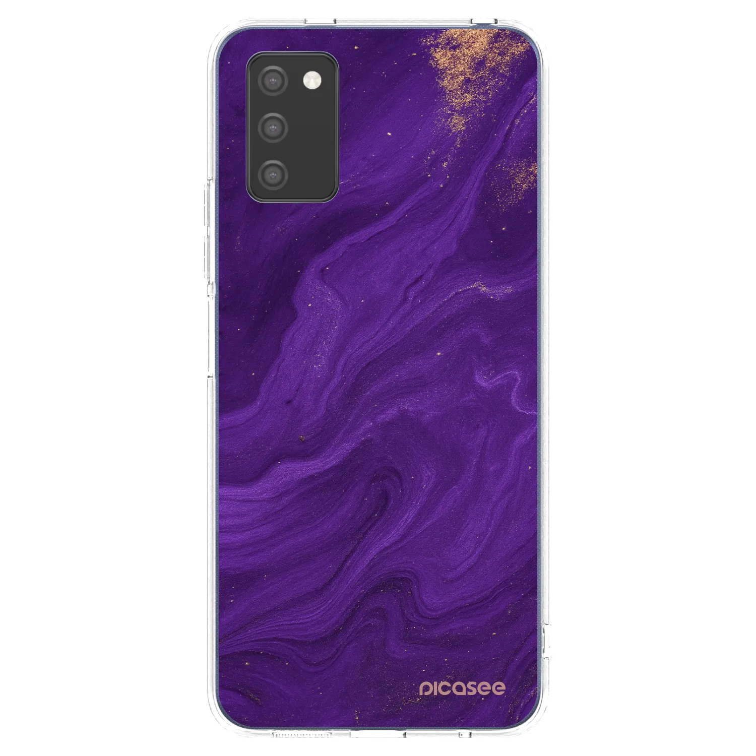 Picasee Samsung Galaxy A03s A037G Hülle - Transparentes Silikon - Purple