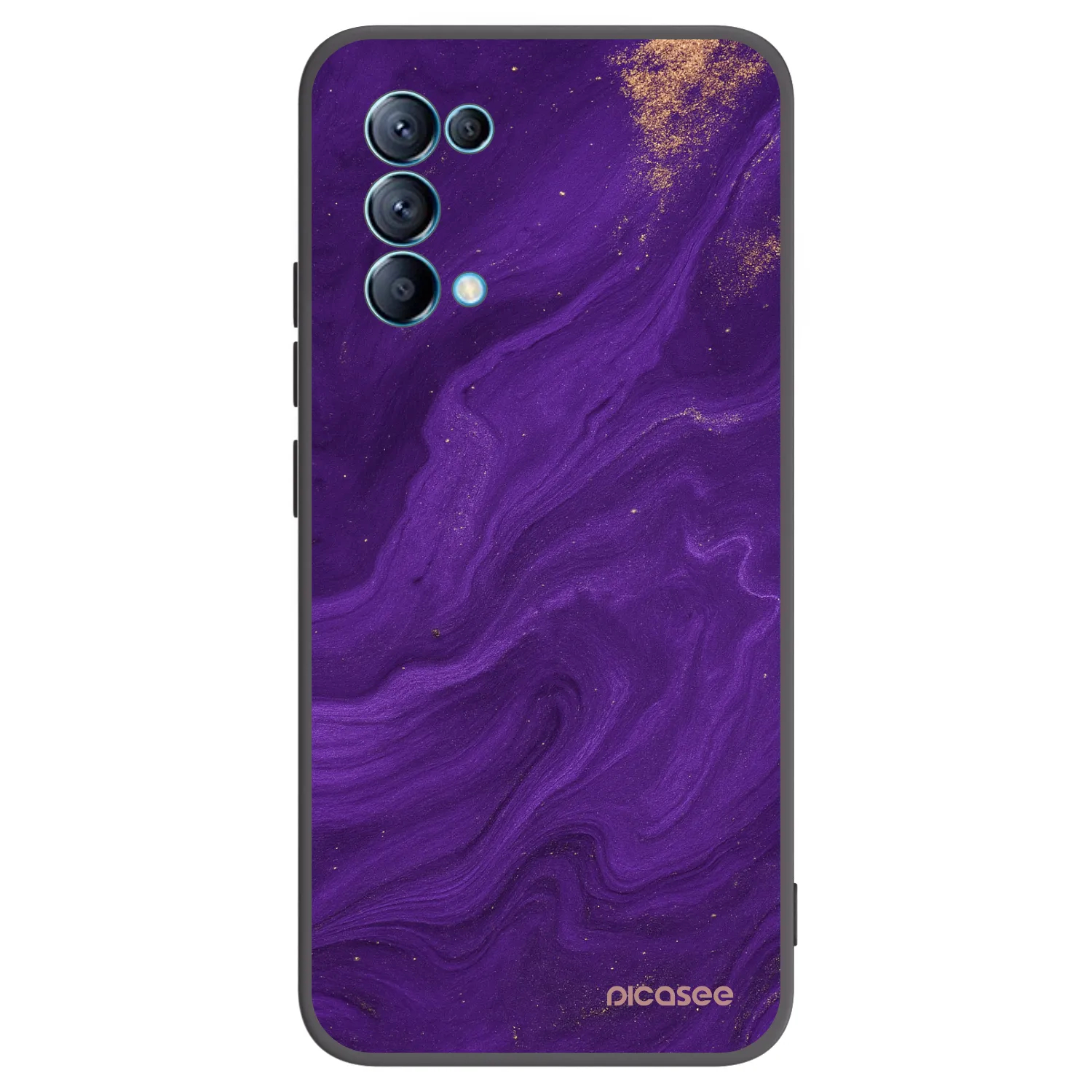 Picasee OPPO Reno 5 5G Hülle - Schwarzes Silikon - Purple