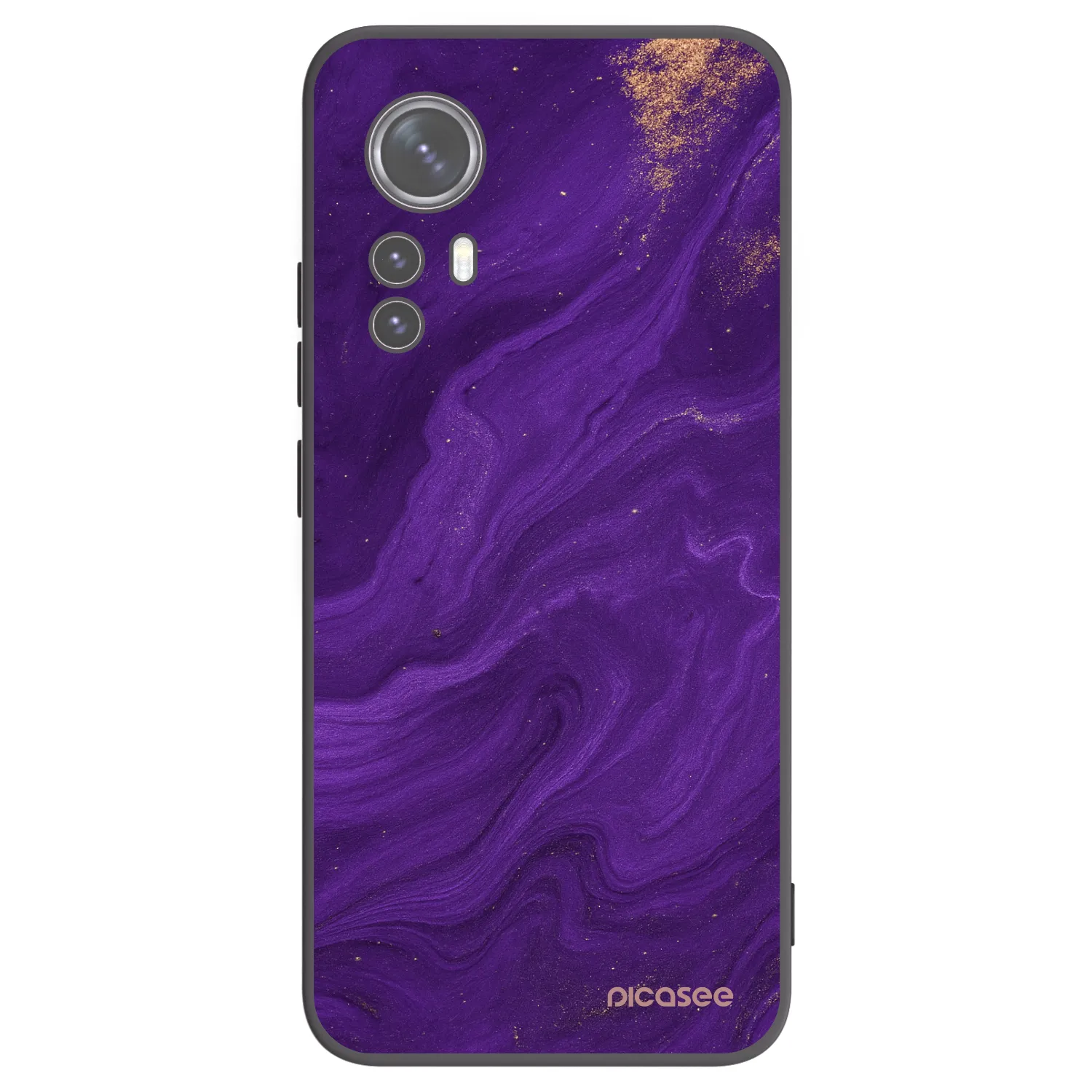 Picasee Xiaomi 12X Hülle - Schwarzes Silikon - Purple