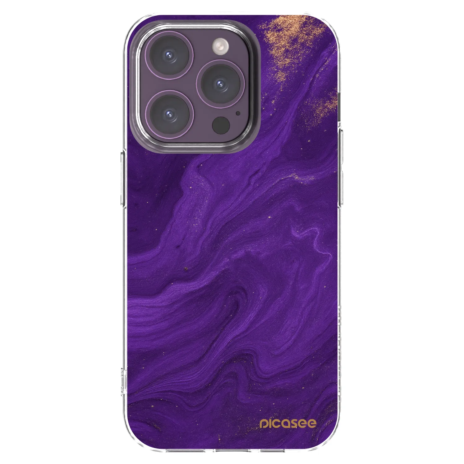 Picasee Apple iPhone 14 Pro Hülle - Transparentes Silikon - Purple