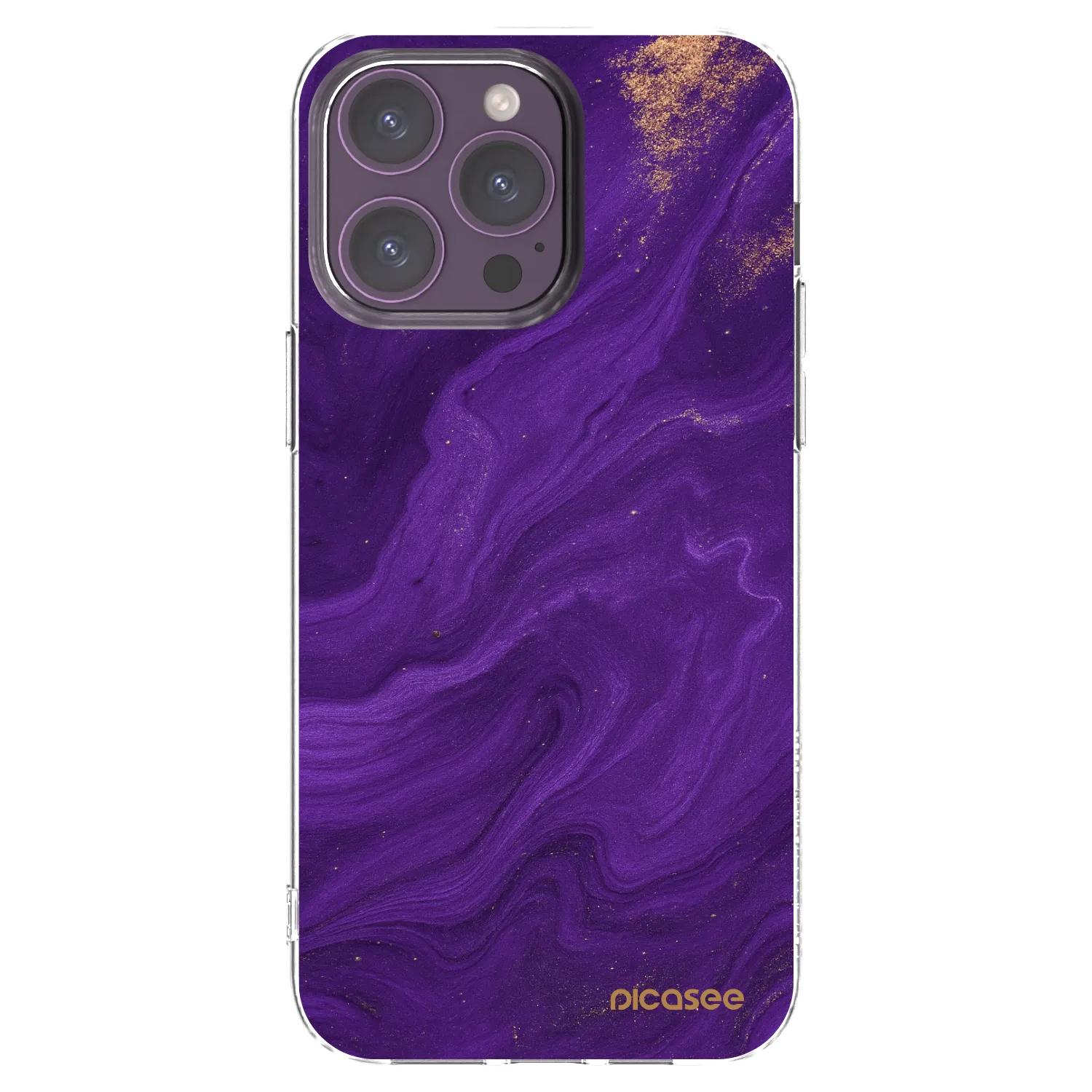 Picasee Apple iPhone 14 Pro Max Hülle - Transparentes Silikon - Purple