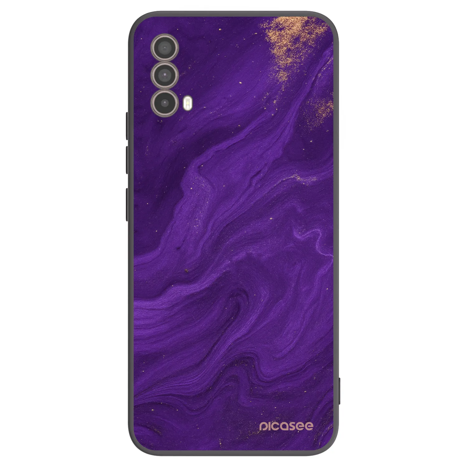 Picasee Motorola Moto E40 Hülle - Schwarzes Silikon - Purple