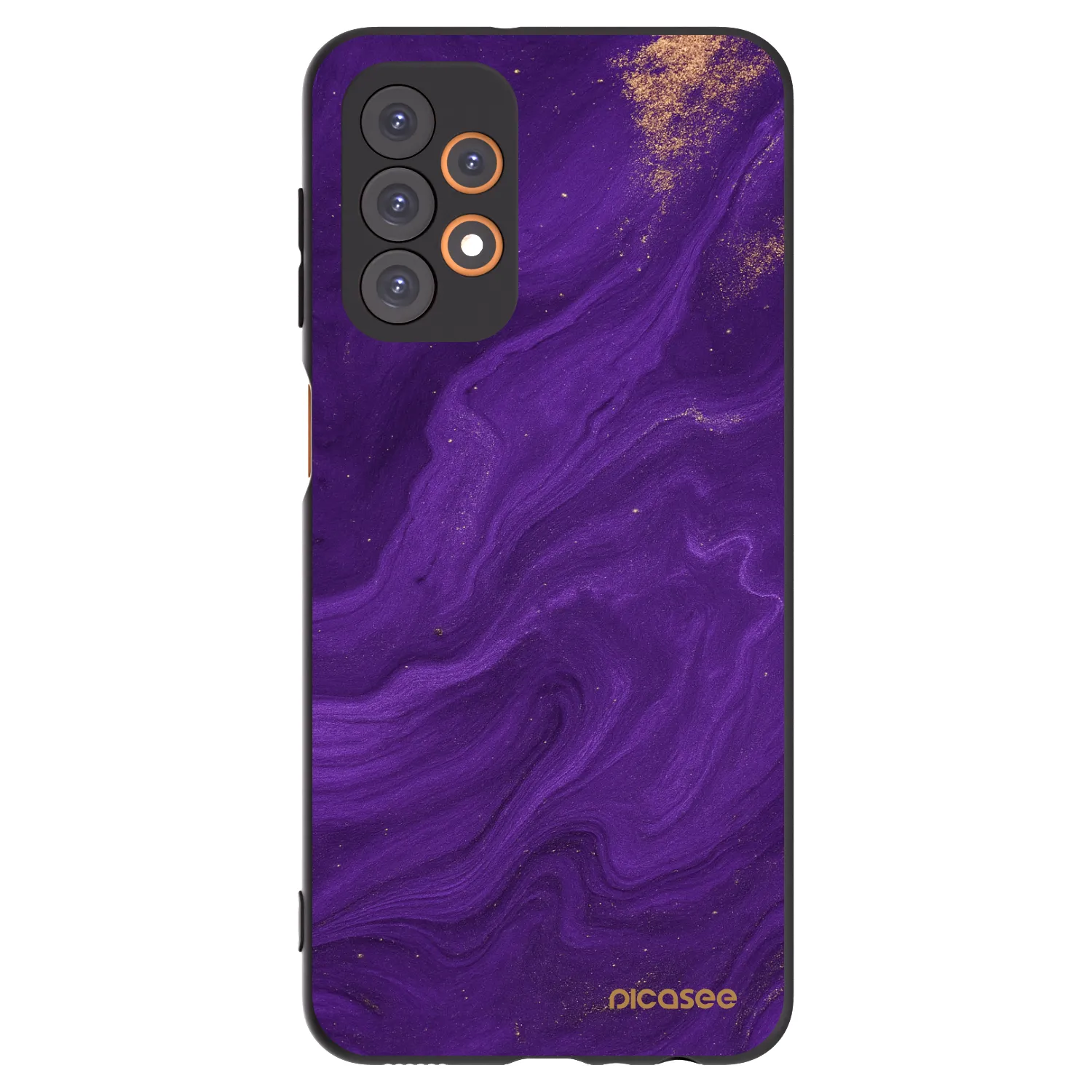 Picasee Samsung Galaxy A23 A235F 4G Hülle - Schwarzes Silikon - Purple