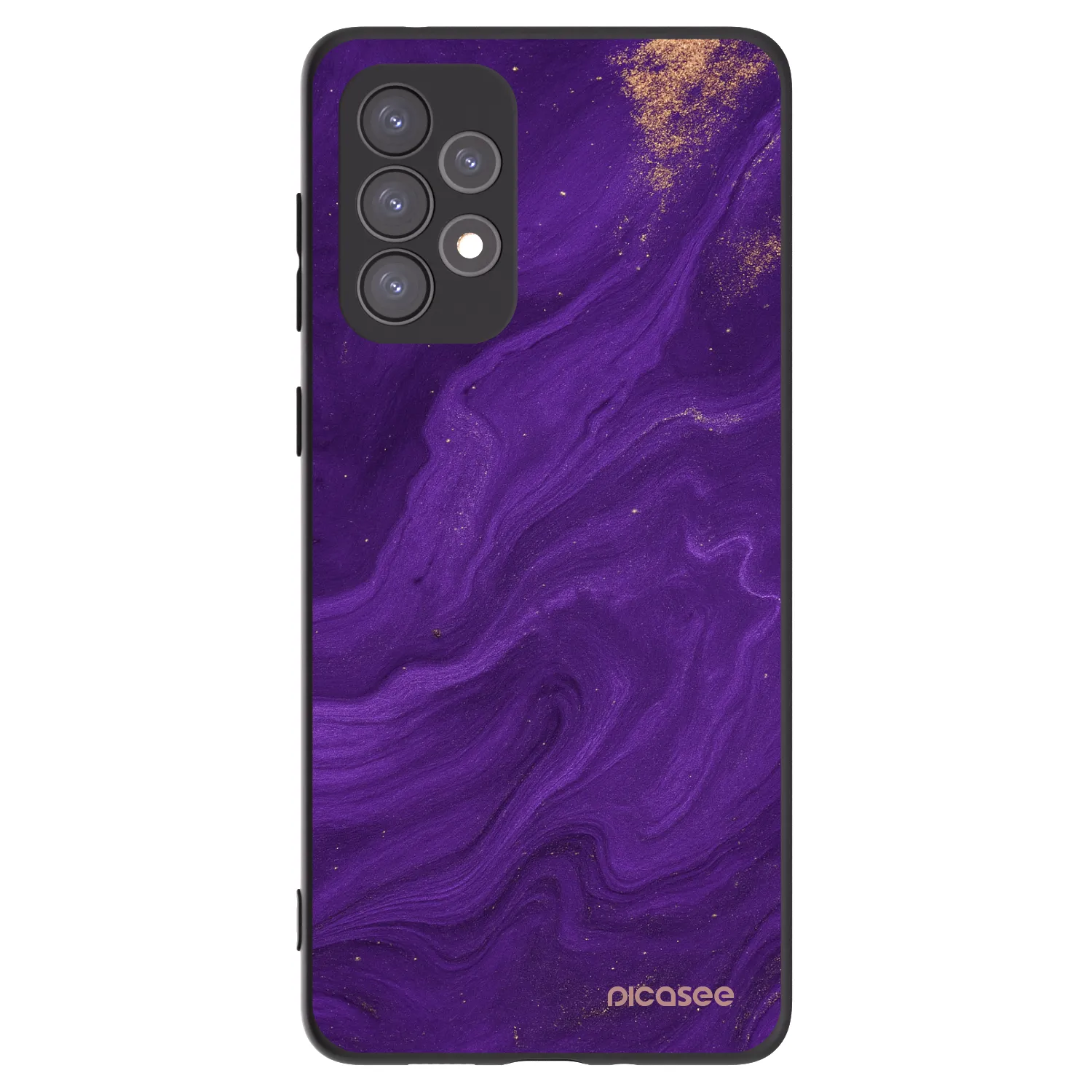 Picasee Samsung Galaxy A73 5G Hülle - Schwarzes Silikon - Purple