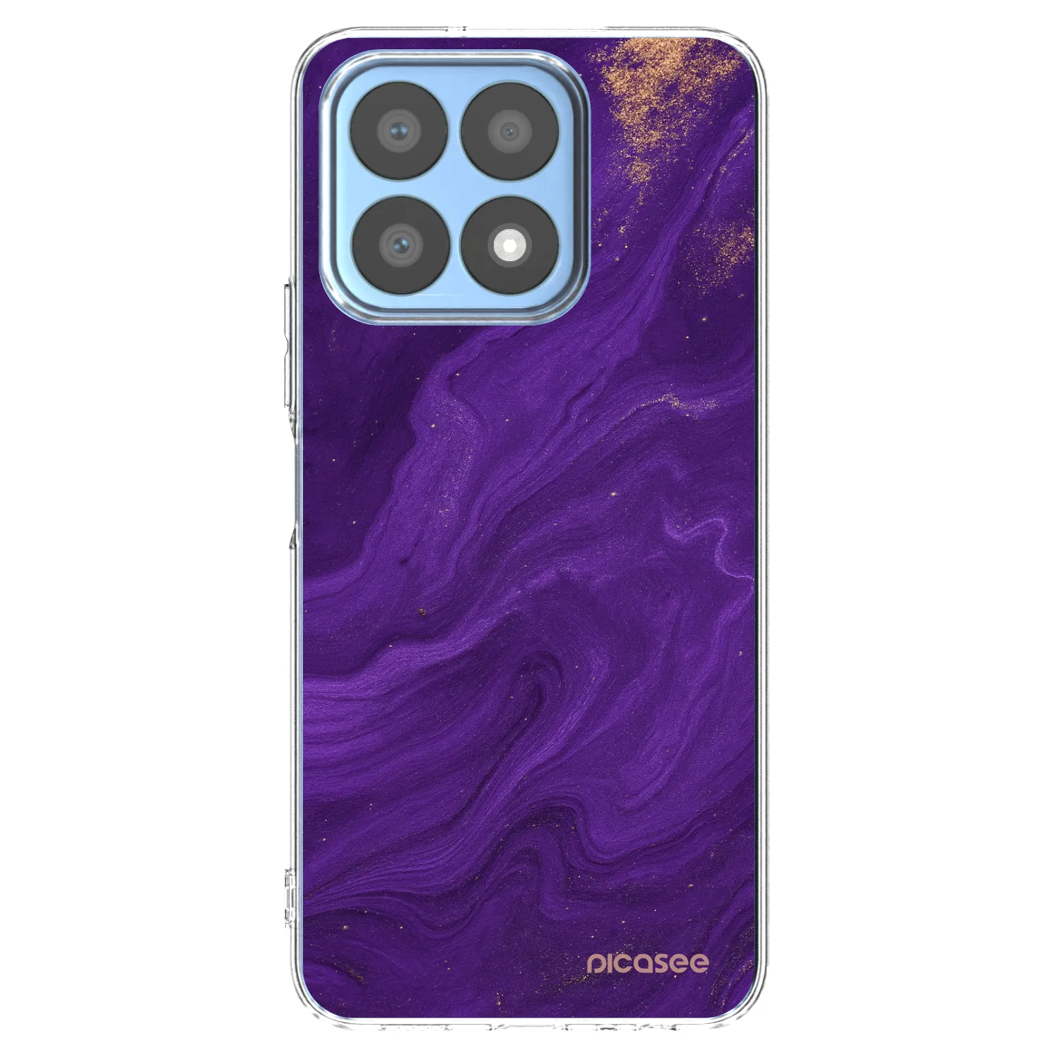 Picasee Honor X8a Hülle - Transparentes Silikon - Purple