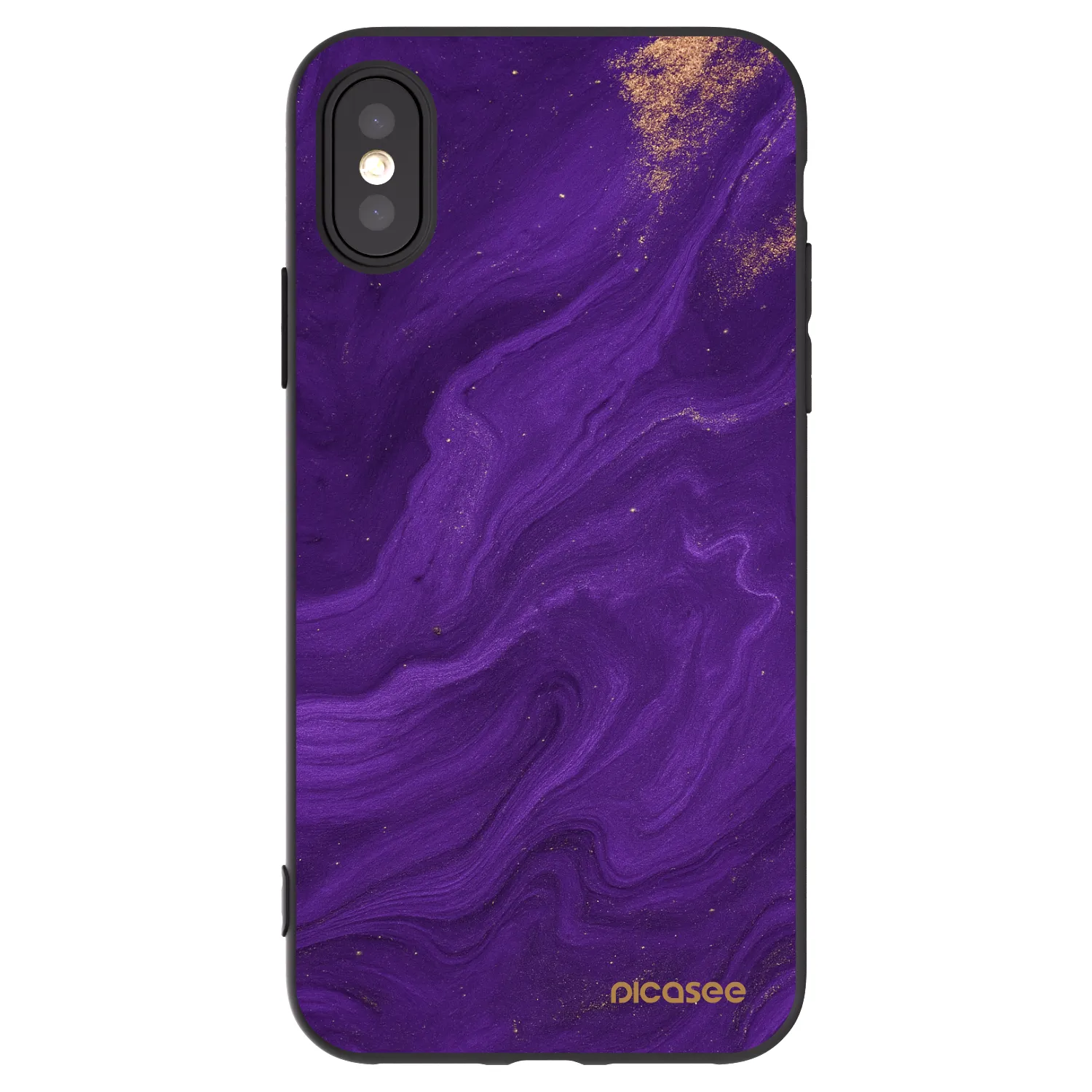 Picasee Apple iPhone X/XS Hülle - Schwarzes Silikon - Purple