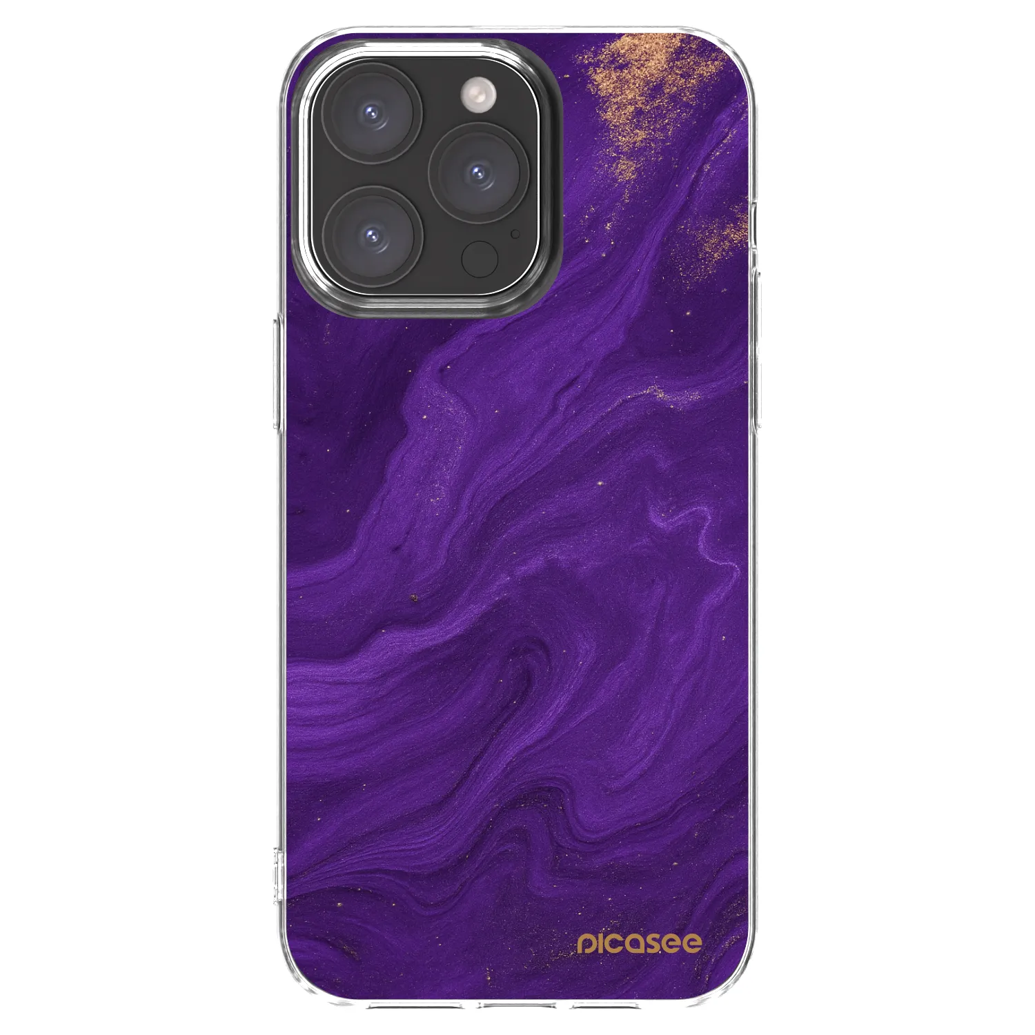 Picasee Apple iPhone 15 Pro Max Hülle - Transparentes Silikon - Purple