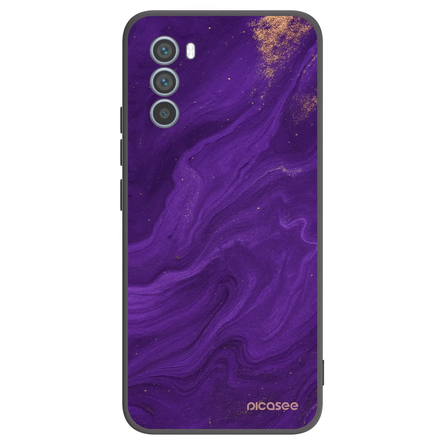 Picasee Motorola Moto G62 Hülle - Schwarzes Silikon - Purple