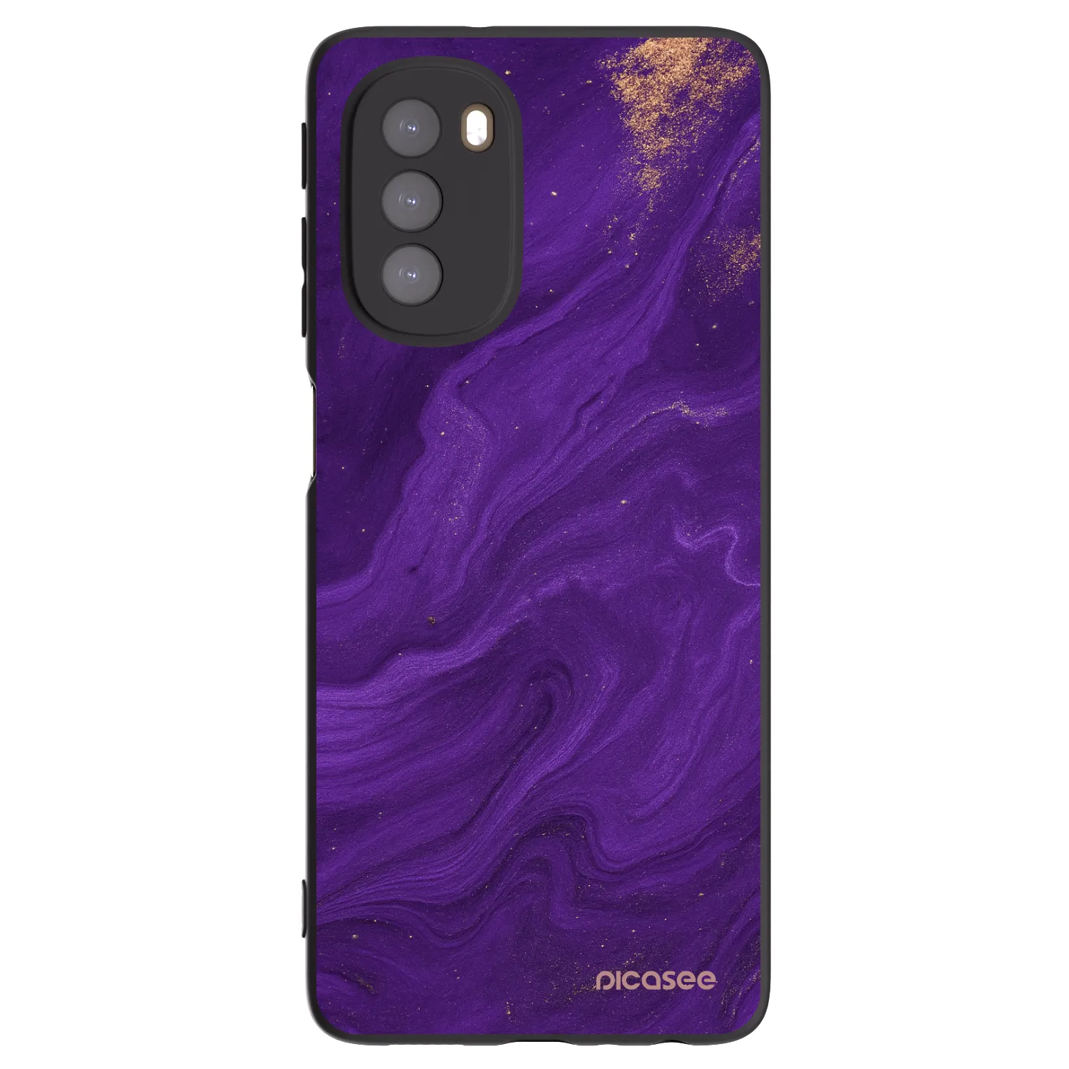 Picasee Motorola Moto G51 Hülle - Schwarzes Silikon - Purple