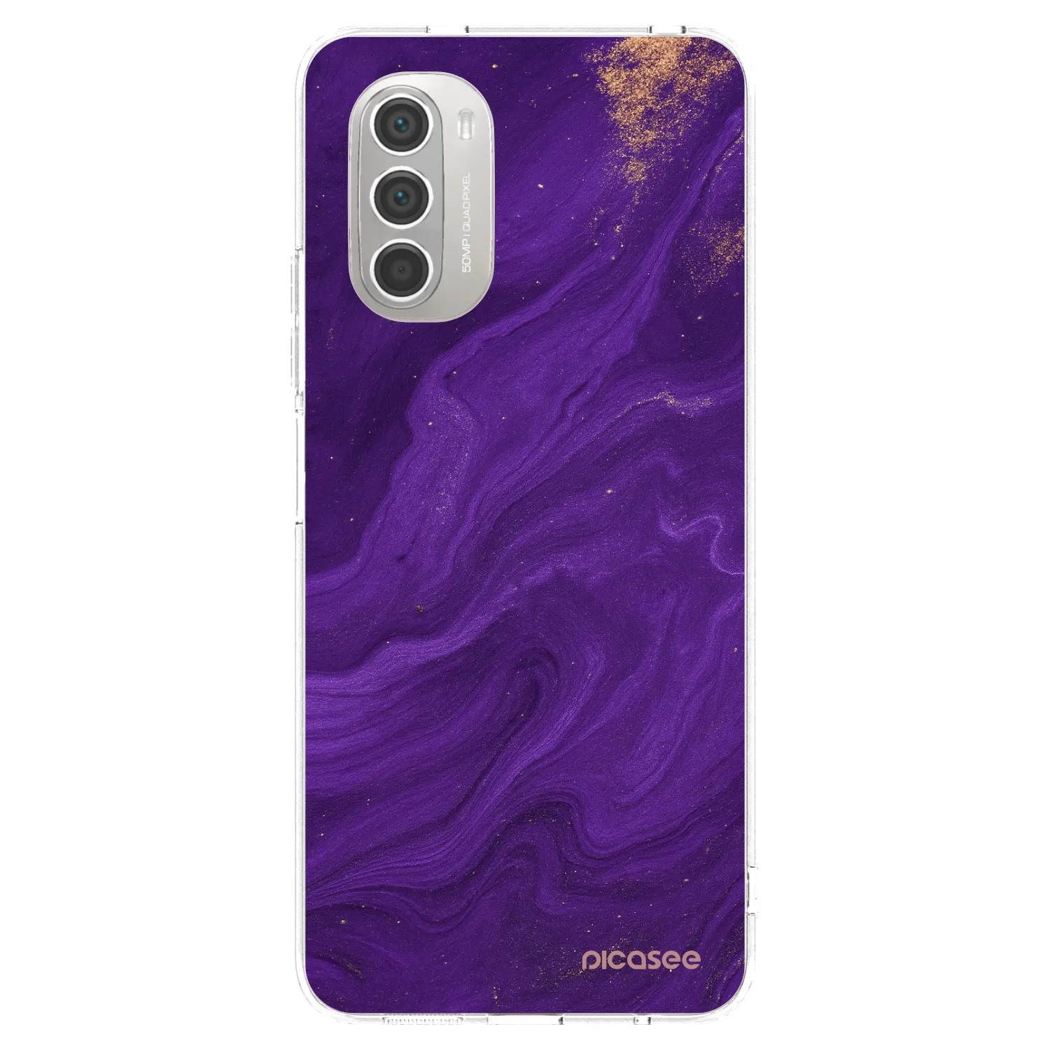 Picasee Motorola Moto G51 Hülle - Transparentes Silikon - Purple