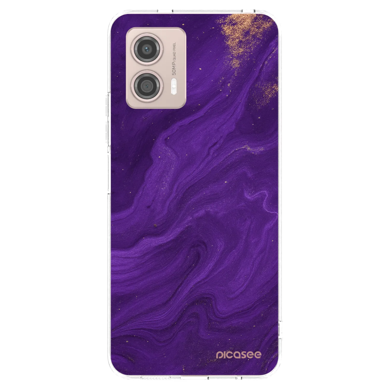 Picasee Motorola Moto G53 5G Hülle - Transparentes Silikon - Purple