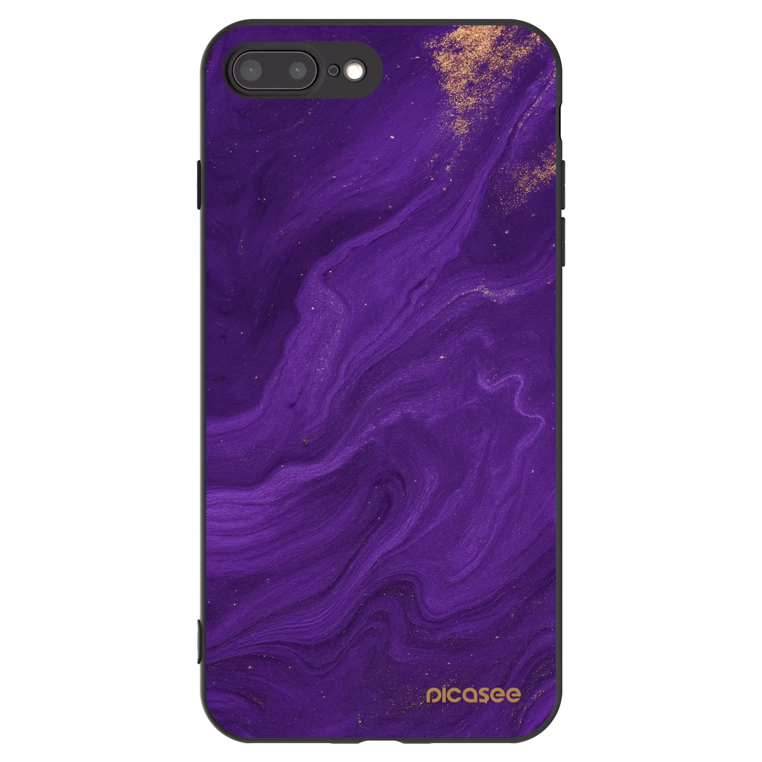 Picasee Apple iPhone 7 Plus Hülle - Schwarzes Silikon - Purple