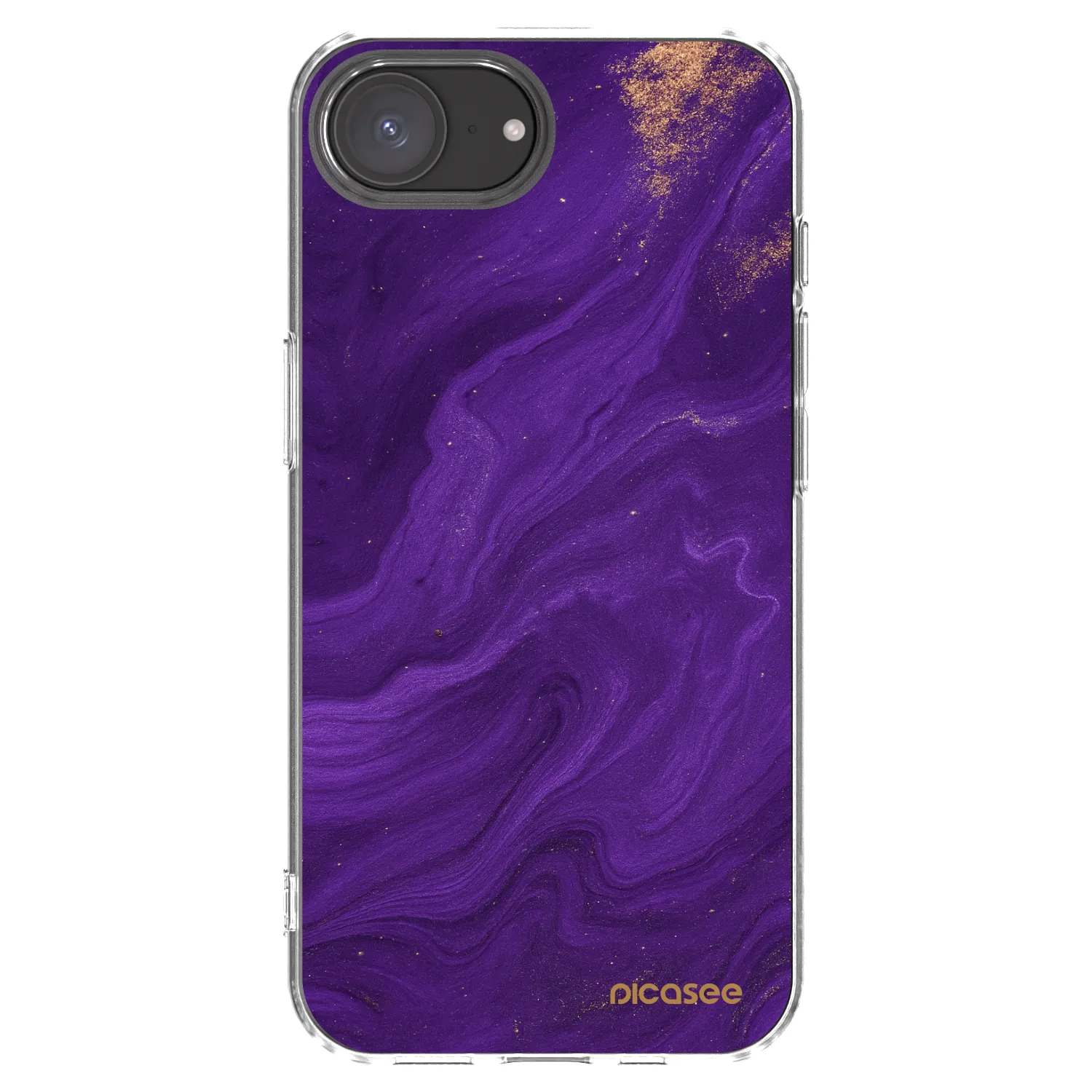 Picasee Apple iPhone 16e Hülle - Transparentes Silikon - Purple