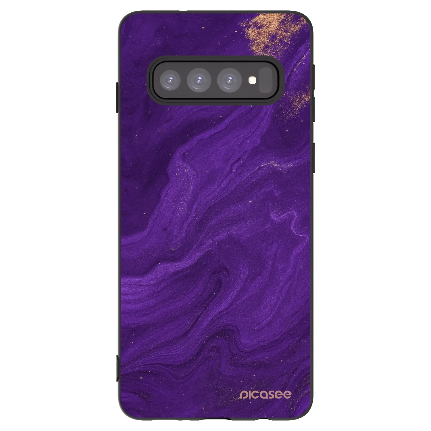 Picasee Samsung Galaxy S10 G973 Hülle - Schwarzes Silikon - Purple