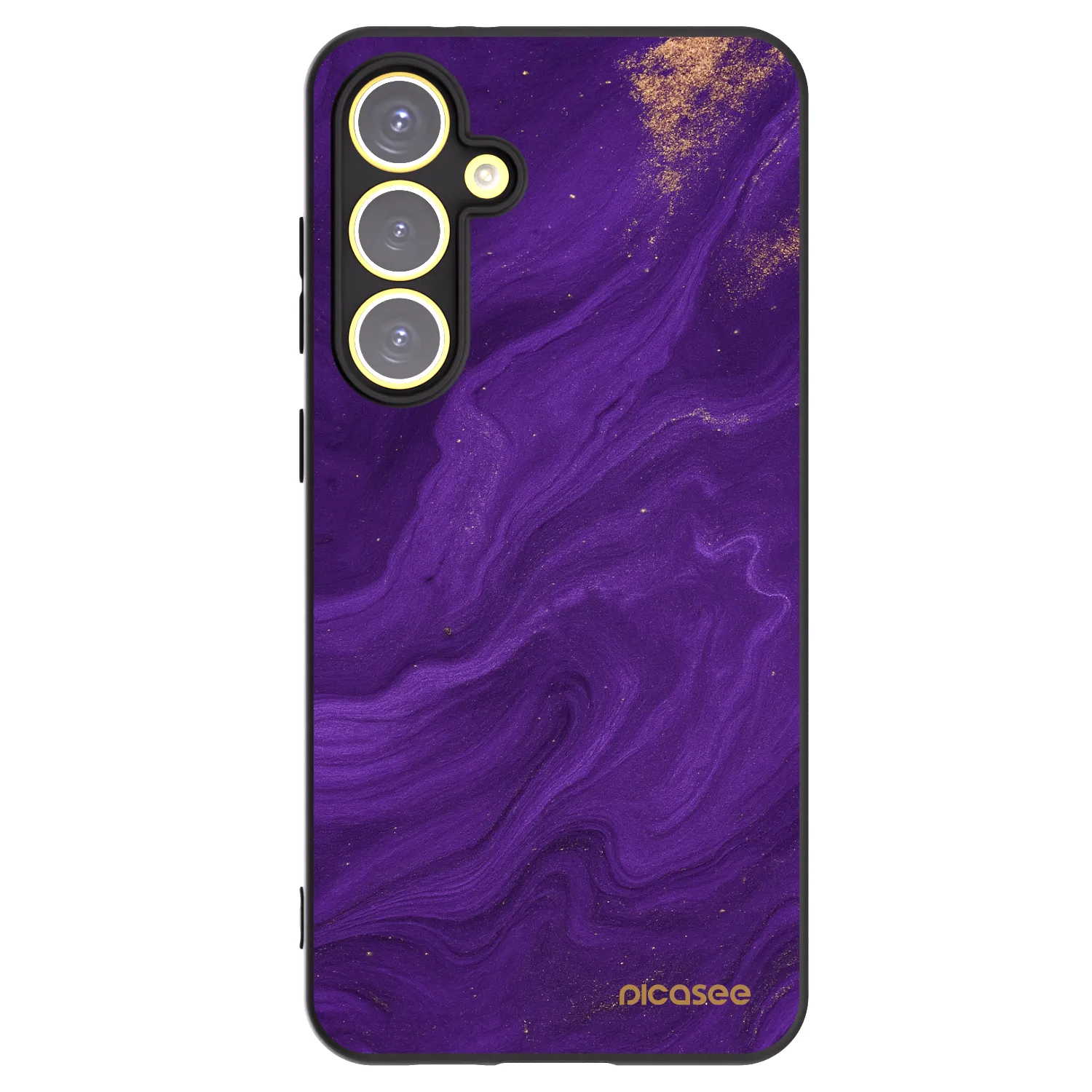 Picasee Samsung Galaxy S24 FE S721B Hülle - Schwarzes Silikon - Purple