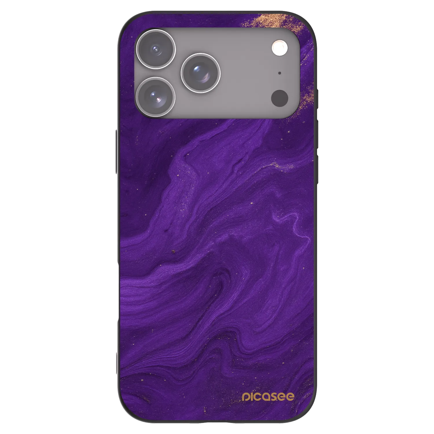 Picasee Apple iPhone 17 Pro Max Hülle - Schwarzes Silikon - Purple