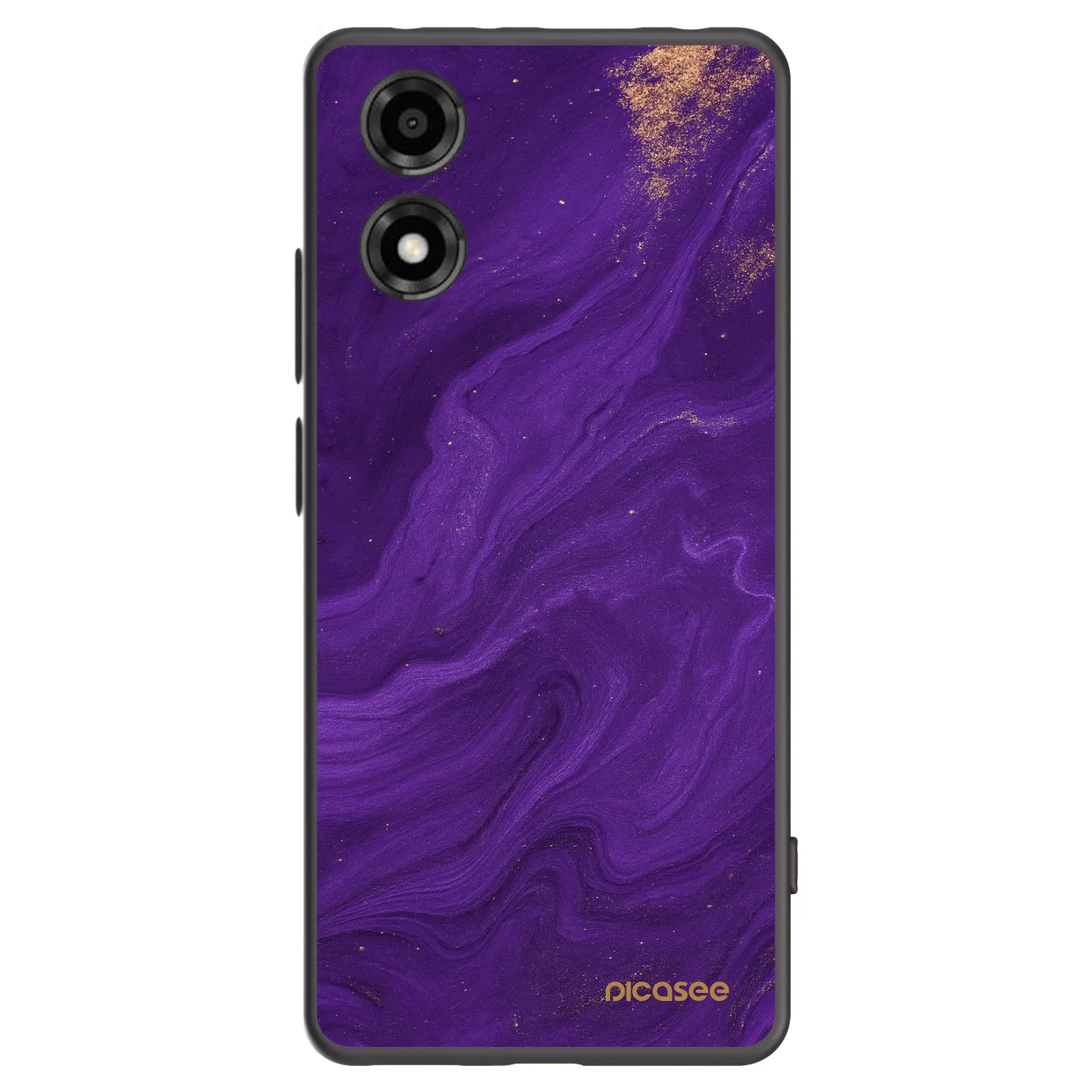 Picasee Motorola Moto E14 Hülle - Schwarzes Silikon - Purple