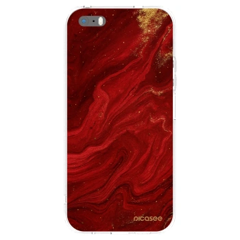 Picasee Apple iPhone 5/5S/SE Hülle - Transparentes Silikon - Red