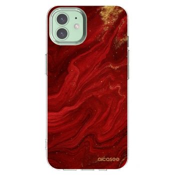 Picasee Apple iPhone 12 Hülle - Transparentes Silikon - Red